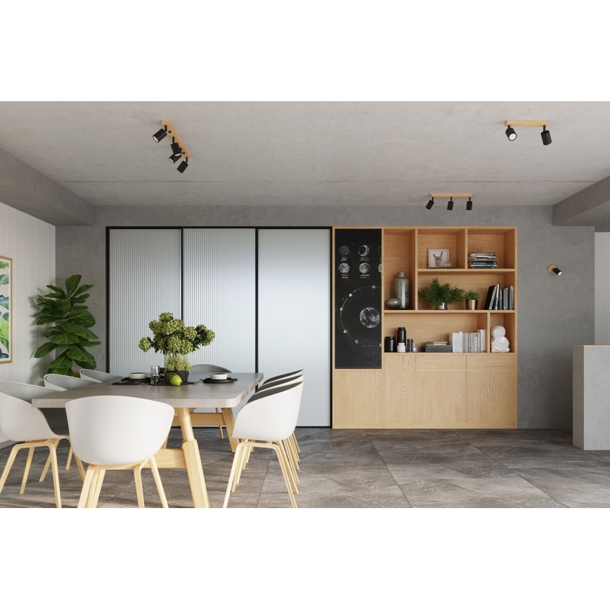 Spot VERDO 4xGU10/10W/230V zwart/beuken
