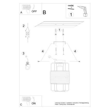 Plafondlamp GIZUR 1xE27/15W/230V