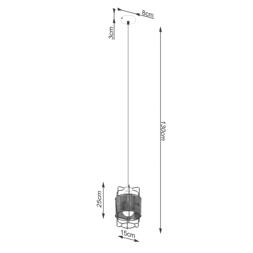 Hanglamp aan een koord GIZUR 1xE27/15W/230V