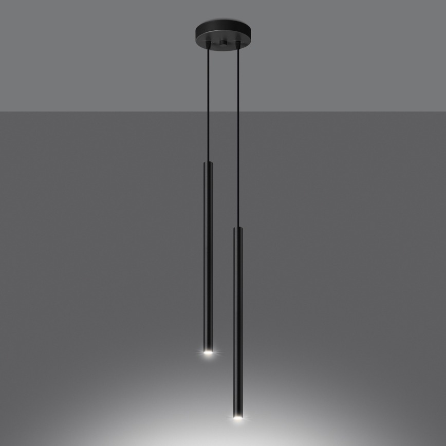 Hanglamp aan een koord PASTELO 2xG9/8W/230V zwart