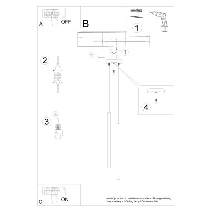 Hanglamp aan een koord PASTELO 2xG9/8W/230V zwart