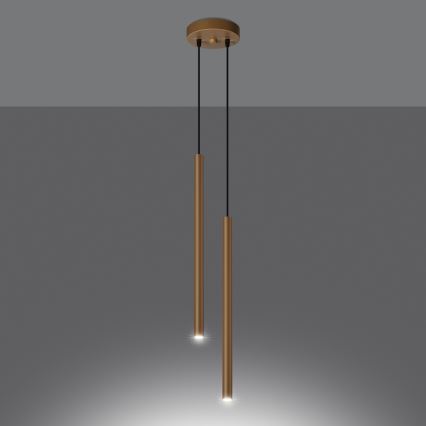 Hanglamp aan een koord PASTELO 2xG9/8W/230V goud