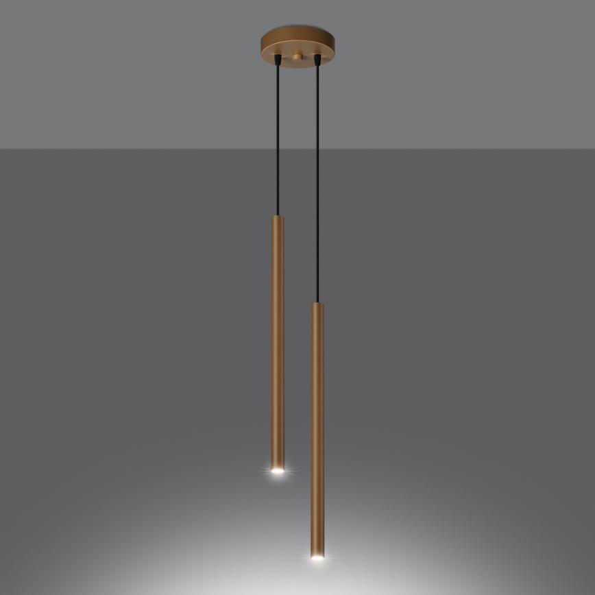 Hanglamp aan een koord PASTELO 2xG9/8W/230V goud