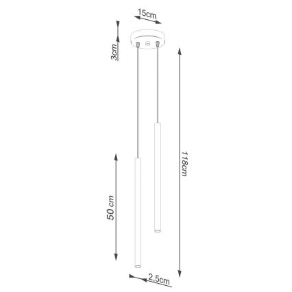 Hanglamp aan een koord PASTELO 2xG9/8W/230V goud