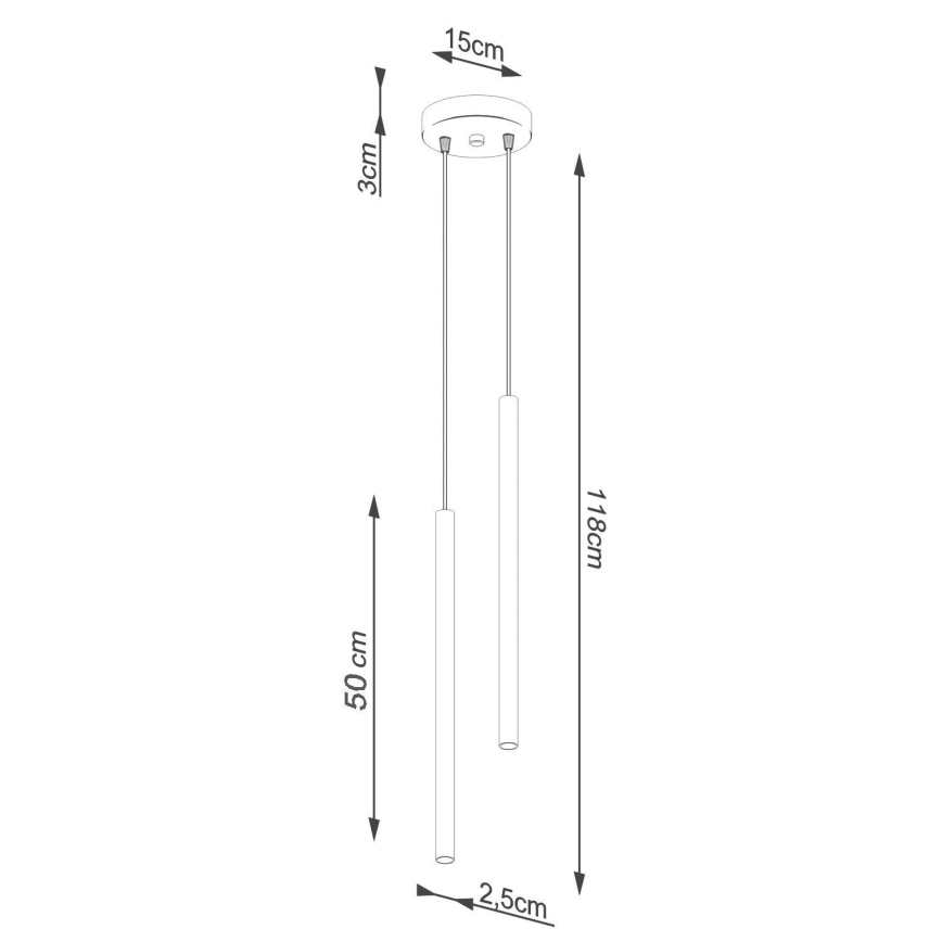 Hanglamp aan een koord PASTELO 2xG9/8W/230V goud