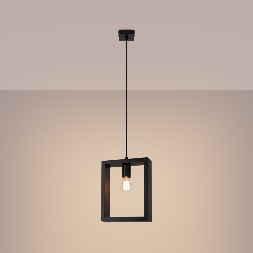 Hanglamp aan een koord ARIES 1xE27/15W/230V beuken/wengé