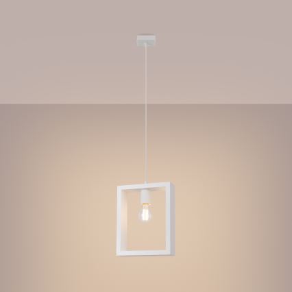Hanglamp aan een koord ARIES 1xE27/15W/230V beuken/wit