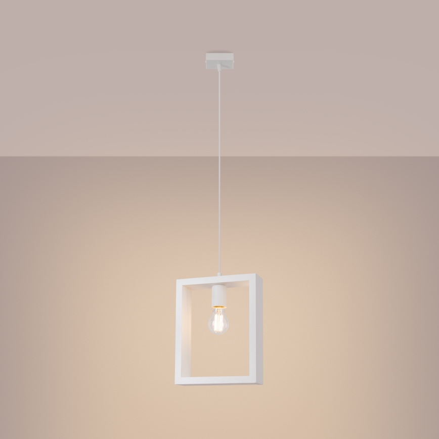 Hanglamp aan een koord ARIES 1xE27/15W/230V beuken/wit