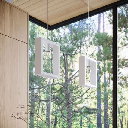 Hanglamp aan een koord ARIES 1xE27/15W/230V beuken/wit
