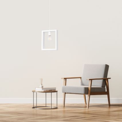 Hanglamp aan een koord ARIES 1xE27/15W/230V beuken/wit