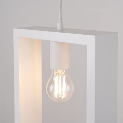 Hanglamp aan een koord ARIES 1xE27/15W/230V beuken/wit