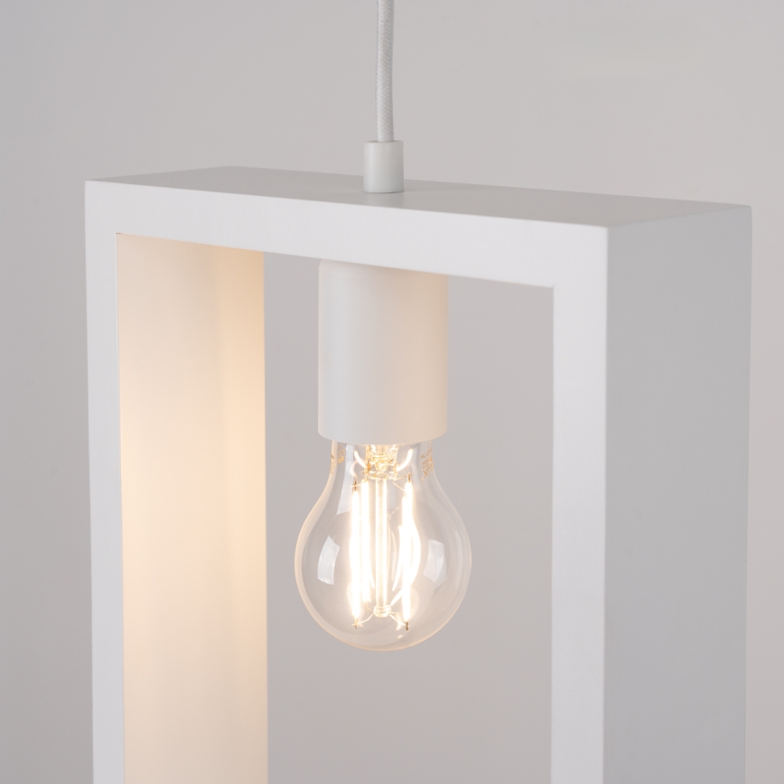 Hanglamp aan een koord ARIES 1xE27/15W/230V beuken/wit