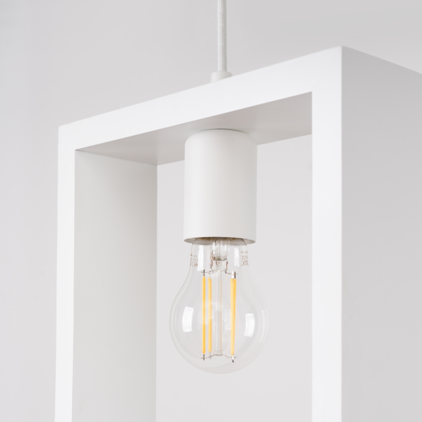 Hanglamp aan een koord ARIES 1xE27/15W/230V beuken/wit