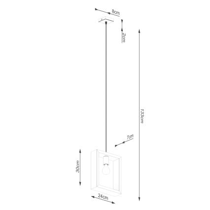 Hanglamp aan een koord ARIES 1xE27/15W/230V beuken/wit