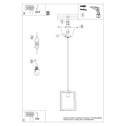 Hanglamp aan een koord ARIES 1xE27/15W/230V beuken/wit