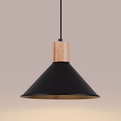 Hanglamp aan een koord JAGA 1xE27/15W/230V diameter 30 cm zwart
