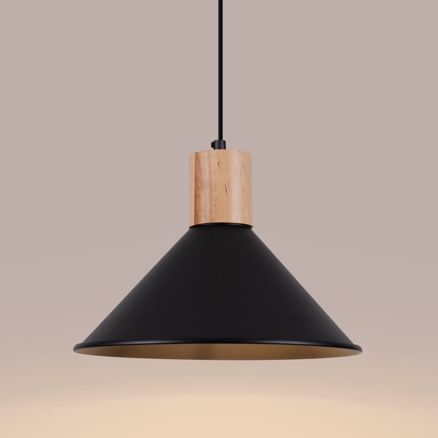 Hanglamp aan een koord JAGA 1xE27/15W/230V diameter 30 cm zwart