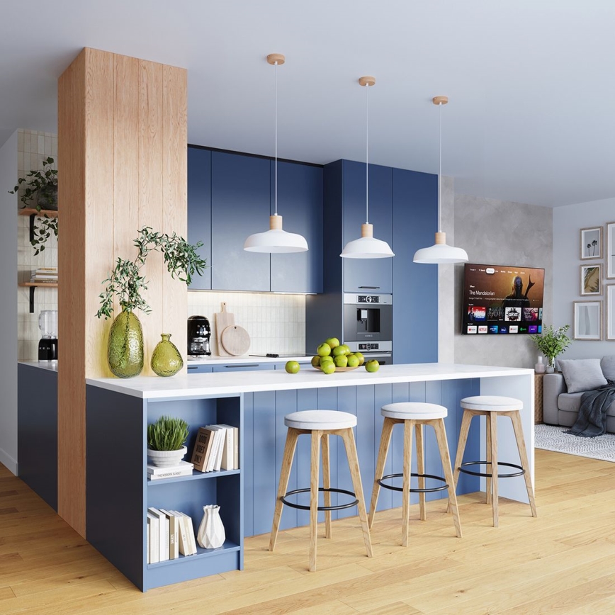 Hanglamp aan een koord FANO 1xE27/15W/230V diameter 34 cm wit