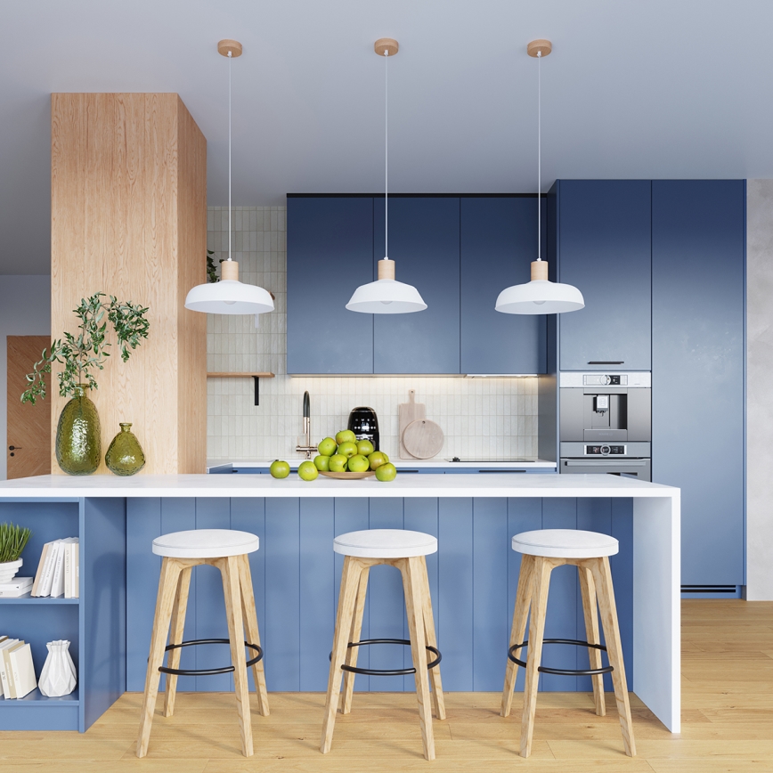 Hanglamp aan een koord FANO 1xE27/15W/230V diameter 34 cm wit