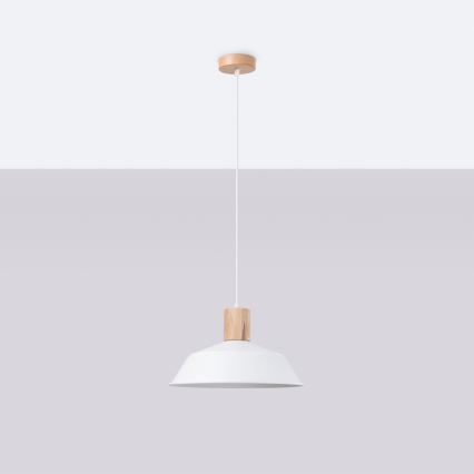Hanglamp aan een koord FANO 1xE27/15W/230V diameter 34 cm wit