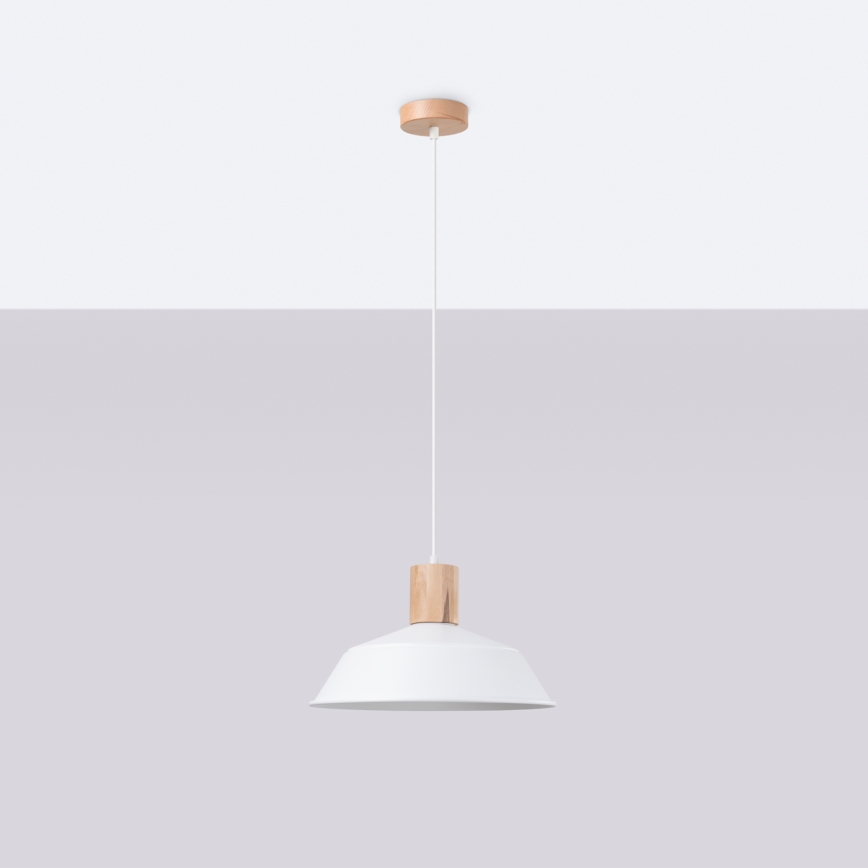 Hanglamp aan een koord FANO 1xE27/15W/230V diameter 34 cm wit