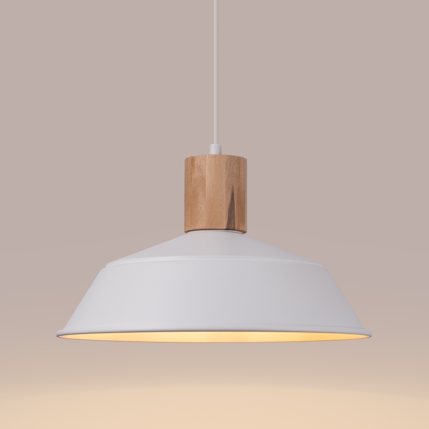 Hanglamp aan een koord FANO 1xE27/15W/230V diameter 34 cm wit