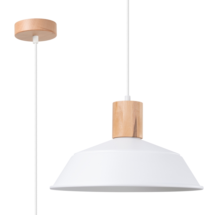 Hanglamp aan een koord FANO 1xE27/15W/230V diameter 34 cm wit