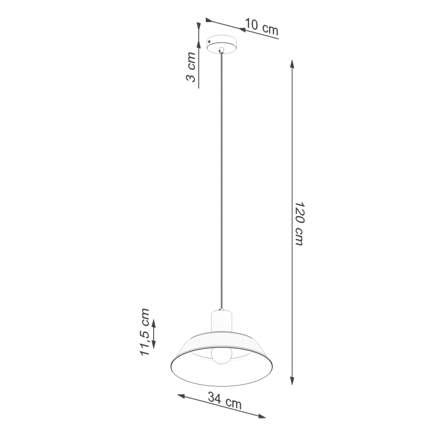 Hanglamp aan een koord FANO 1xE27/15W/230V diameter 34 cm wit