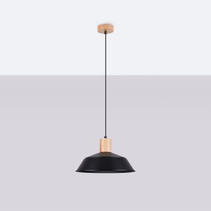 Hanglamp aan een koord FANO 1xE27/15W/230V diameter 34 cm zwart