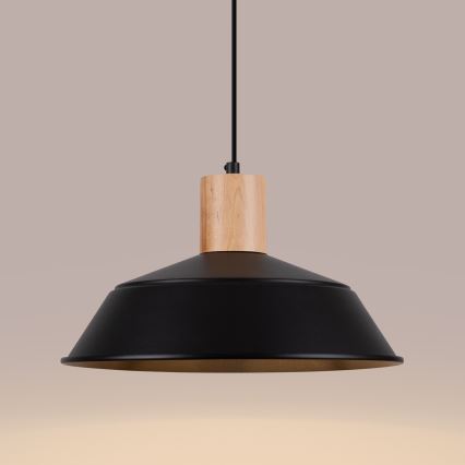 Hanglamp aan een koord FANO 1xE27/15W/230V diameter 34 cm zwart