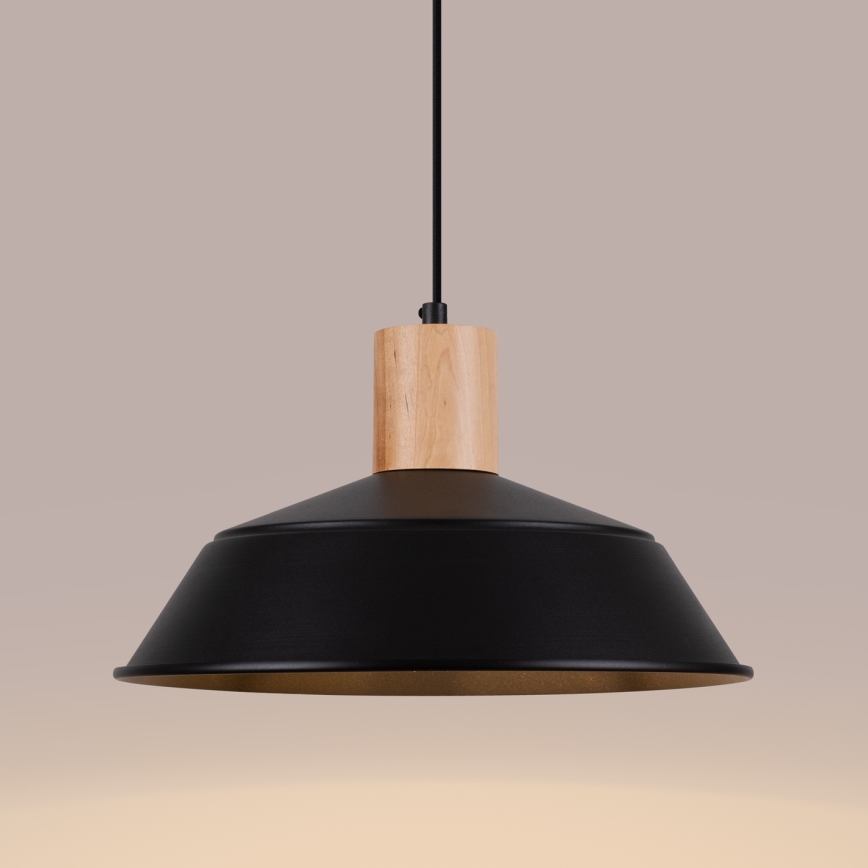 Hanglamp aan een koord FANO 1xE27/15W/230V diameter 34 cm zwart