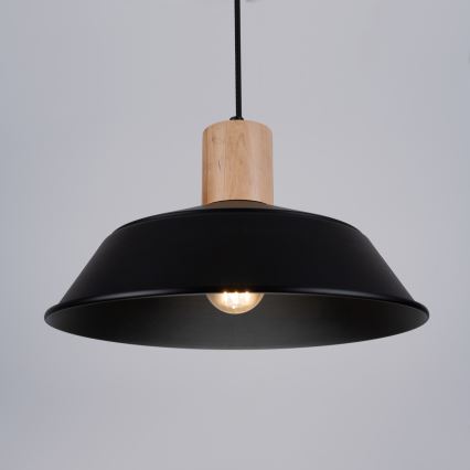Hanglamp aan een koord FANO 1xE27/15W/230V diameter 34 cm zwart