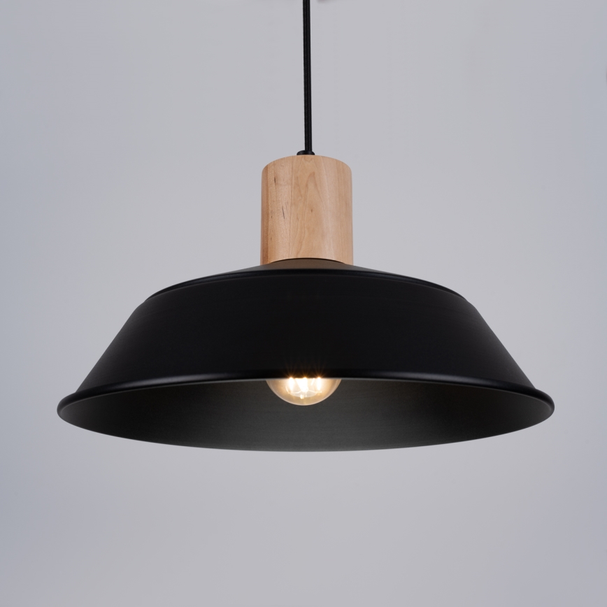 Hanglamp aan een koord FANO 1xE27/15W/230V diameter 34 cm zwart