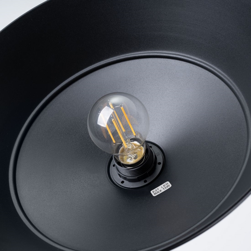 Hanglamp aan een koord FANO 1xE27/15W/230V diameter 34 cm zwart