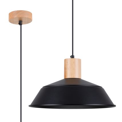Hanglamp aan een koord FANO 1xE27/15W/230V diameter 34 cm zwart