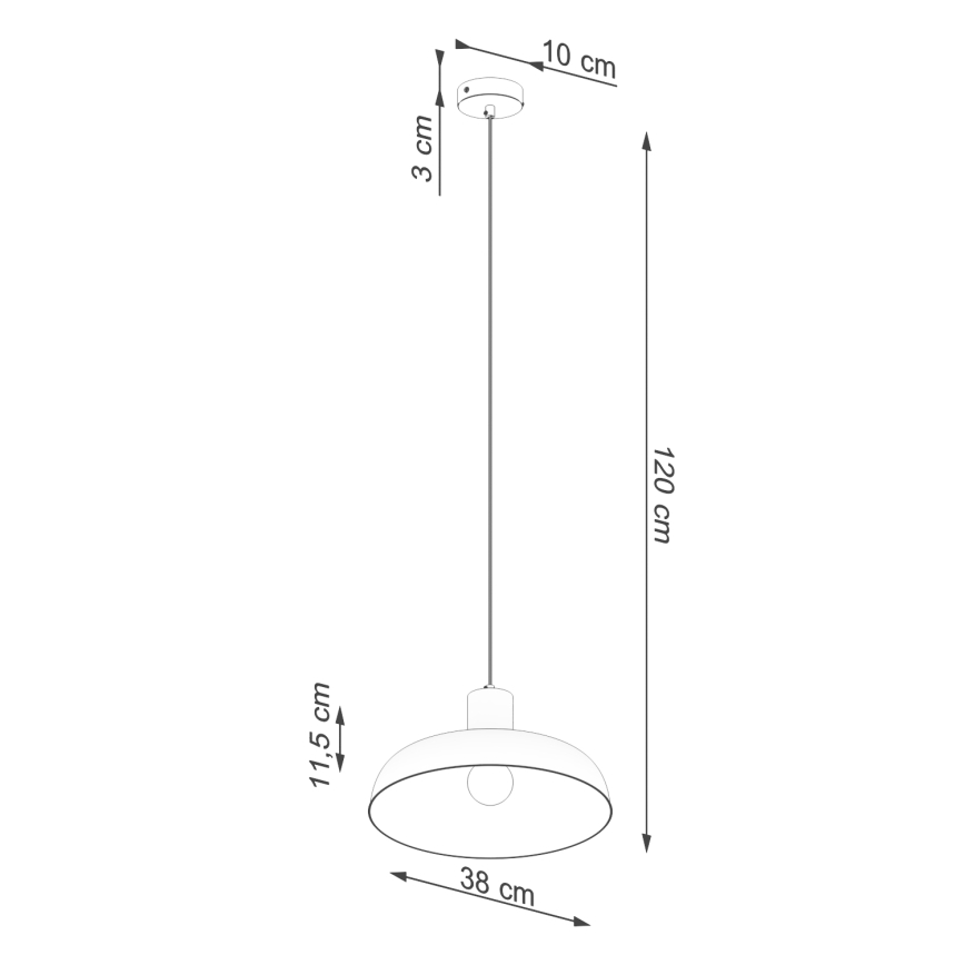 Hanglamp aan een koord INDY 1xE27/15W/230V diameter 38 cm wit
