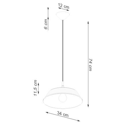 Hanglamp aan een koord FRIKA 1xE27/15W/230V diameter 34 cm wit