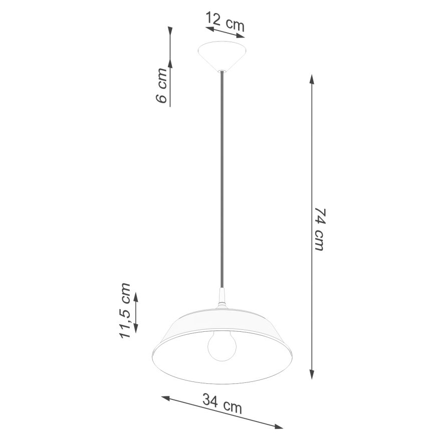 Hanglamp aan een koord FRIKA 1xE27/15W/230V diameter 34 cm wit