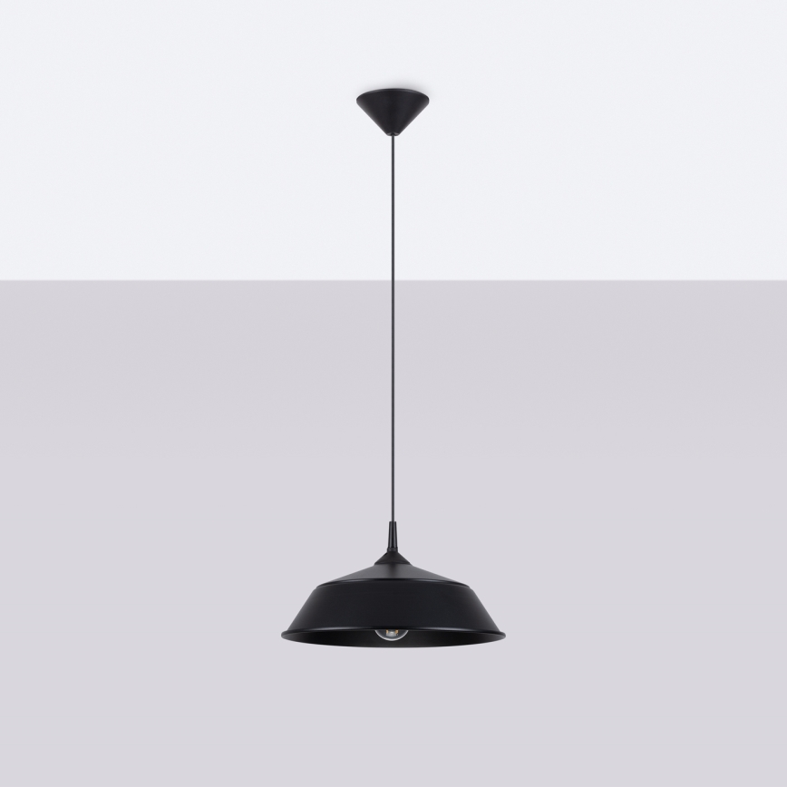 Hanglamp aan een koord FRIKA 1xE27/15W/230V diameter 34 cm zwart