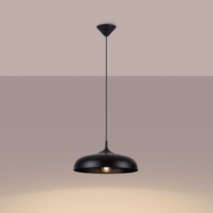 Hanglamp aan een koord GINA 1xE27/15W/230V diameter 38 cm zwart