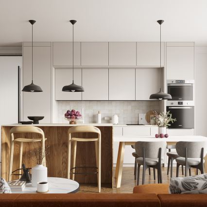 Hanglamp aan een koord GINA 1xE27/15W/230V diameter 38 cm zwart