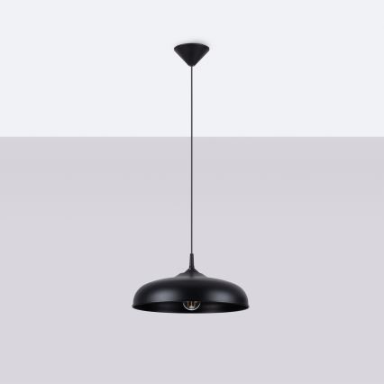 Hanglamp aan een koord GINA 1xE27/15W/230V diameter 38 cm zwart