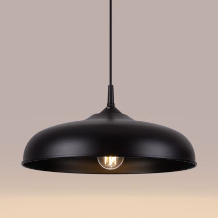 Hanglamp aan een koord GINA 1xE27/15W/230V diameter 38 cm zwart