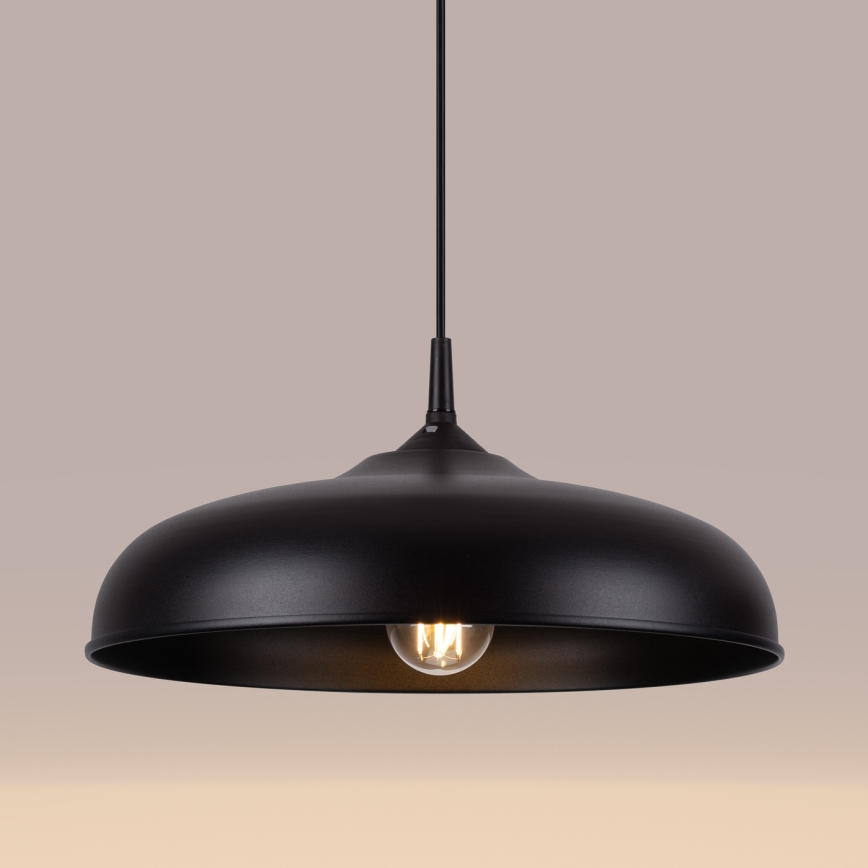 Hanglamp aan een koord GINA 1xE27/15W/230V diameter 38 cm zwart
