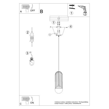 Hanglamp aan een koord BRINA 1xG9/8W/230V wit