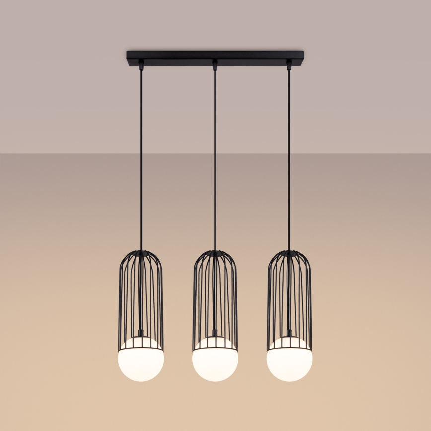 Hanglamp aan een koord BRINA 3xG9/8W/230V zwart
