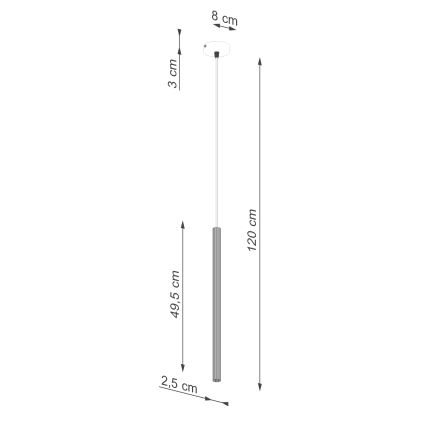 Hanglamp aan een koord ARCHE 1xG9/8W/230V goud