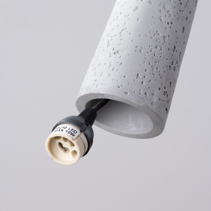 Hanglamp aan een koord ELECTRA 1xGU10/10W/230V beton/grijs
