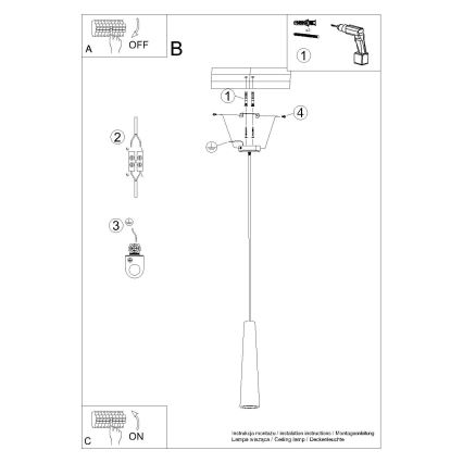 Hanglamp aan een koord ELECTRA 1xGU10/10W/230V beton/grijs