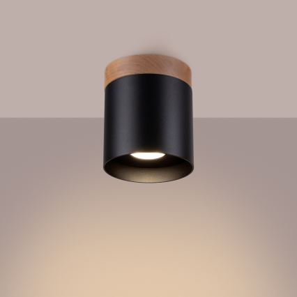 Spot RIF 1xGU10/10W/230V diameter 12 cm zwart